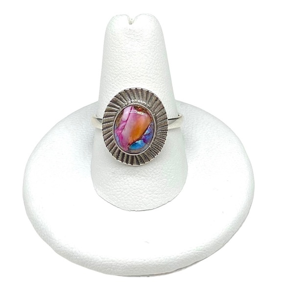 Jewelry - Kingman Pink Dahlia Turquoise Sterling Silver 925 Ring Size 8